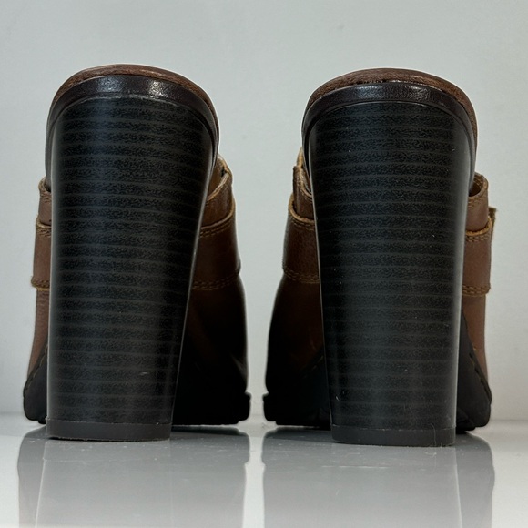 BOC Brown Leather Heeled Mules Size 11 - Picture 6 of 16